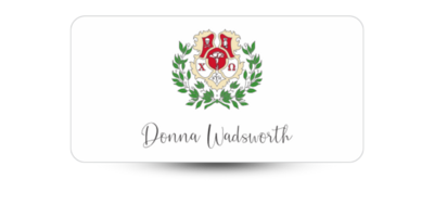 1.5" x 3" Chi Omega Name Tag - Part #1146