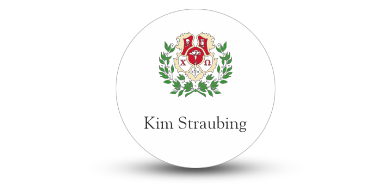 2" x 2" Circle Chi Omega Name Tag - Part #1123