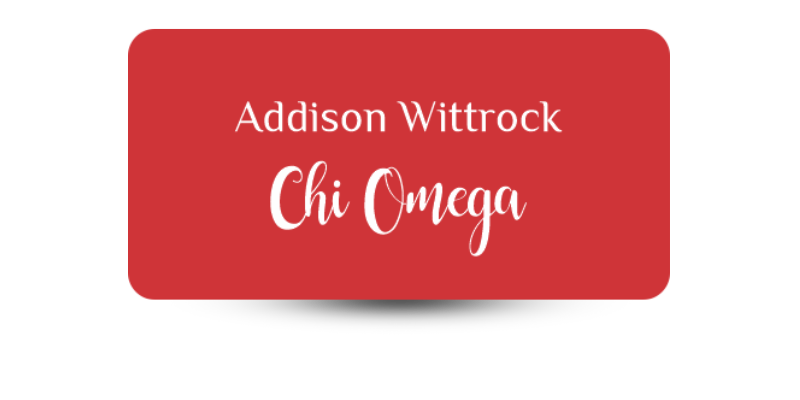 1.5" x 3" Chi Omega Name Tag - Part #1168
