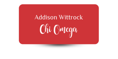 1.5" x 3" Chi Omega Name Tag - Part #1168