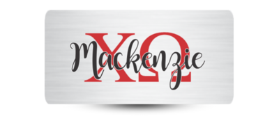1.5" x 3" Chi Omega Name Tag - Part #1188