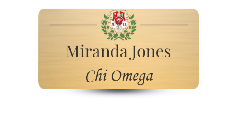 1.5" x 3" Chi Omega Name Tag - Part #1209