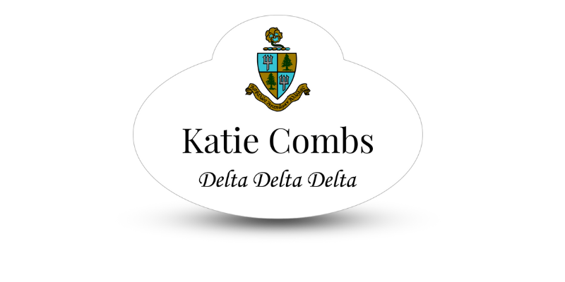 Unique Shape Delta Delta Delta Name Tag - Part #467