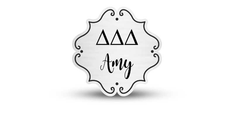Custom Shape Delta Delta Delta Name Tag - Part #465