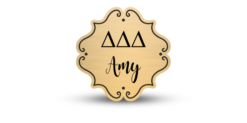 Custom Shape Delta Delta Delta Name Tag - Part #465
