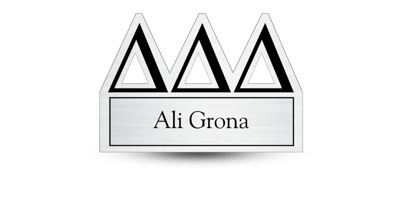 Custom Greek Cutout Letter Delta Delta Delta Name Tag - Part #466