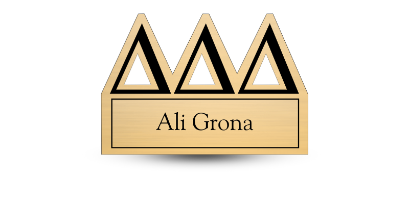 Custom Greek Cutout Letter Delta Delta Delta Name Tag - Part #466