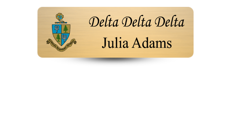 1" x 3" Delta Delta Delta Name Tag - Part #468