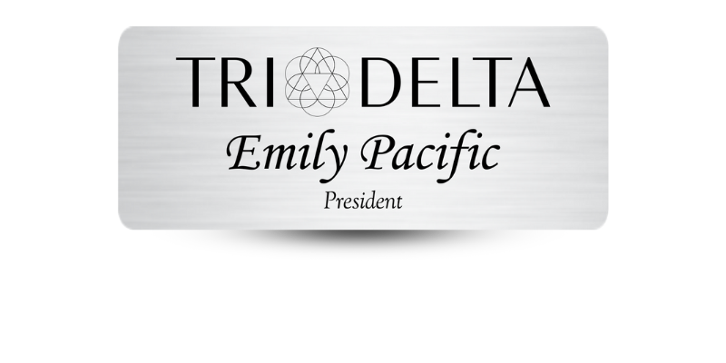 1.25" x 3" Tri Delta Name Tag - Part #474