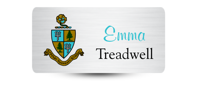 1.5" x 3" Tri Delta Name Tag - Part #478