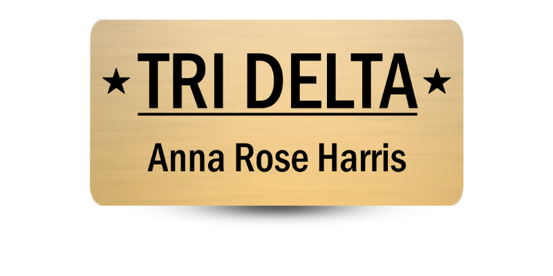 1.5" x 3" Tri Delta Name Tag - Part #477