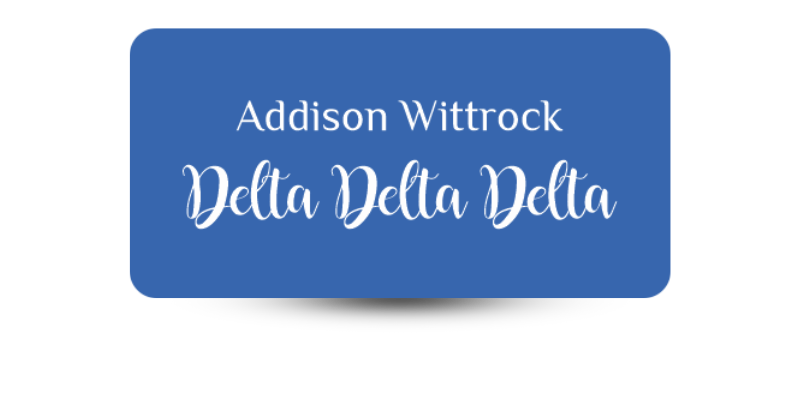 1.5" x 3" Delta Delta Delta Name Tag - Part #1169