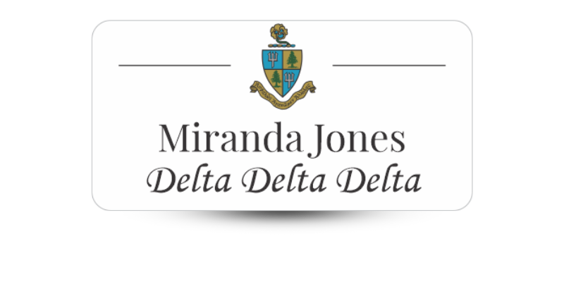 1.5" x 3" Delta Delta Delta Name Tag - Part #1210