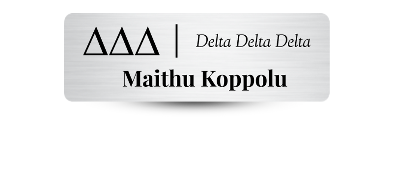 1" x 3" Delta Delta Delta Name Tag - Part #471