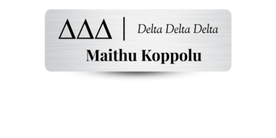 1" x 3" Delta Delta Delta Name Tag - Part #471