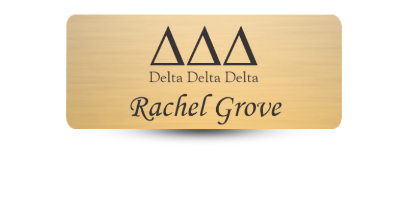 1.25" x 3" Tri Delta Name Tag - Part #1212A