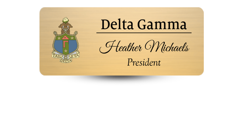 1.25" x 3" Delta Gamma Name Tag - Part #487