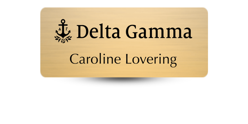 1.25" x 3" Delta Gamma Name Tag - Part #490