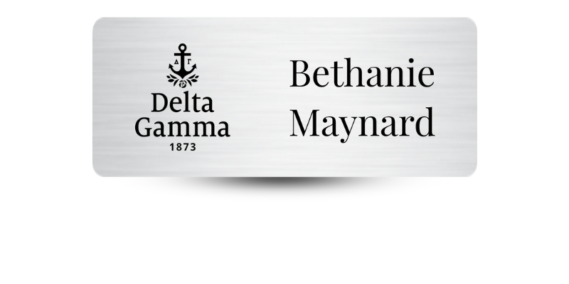 1.25" x 3" Delta Gamma Name Tag - Part #488