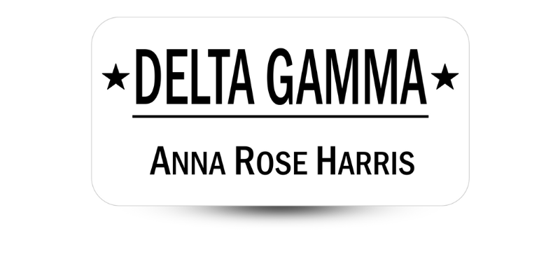 1.5" x 3" Delta Gamma Name Tag - Part #491