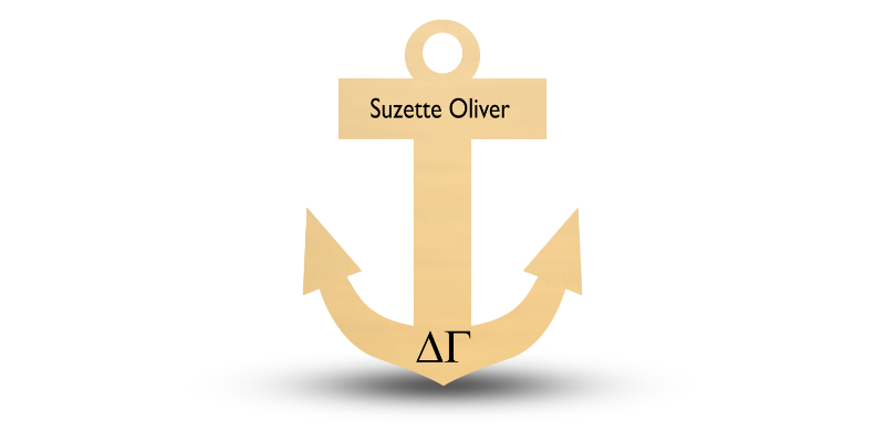 Anchor Shaped Delta Gamma Name Tag - Part #492