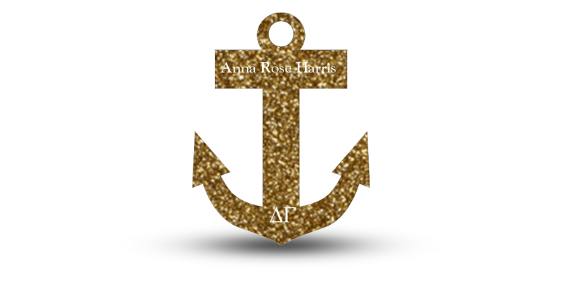 Anchor Shaped Delta Gamma Name Tag - Part #1211G