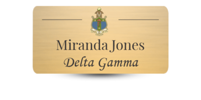 1.5" x 3" Delta Gamma Name Tag - Part #1211