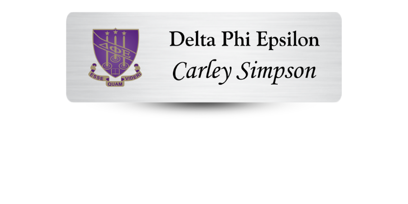 1" x 3" Delta Phi Epsilon Name Tag - Part #496
