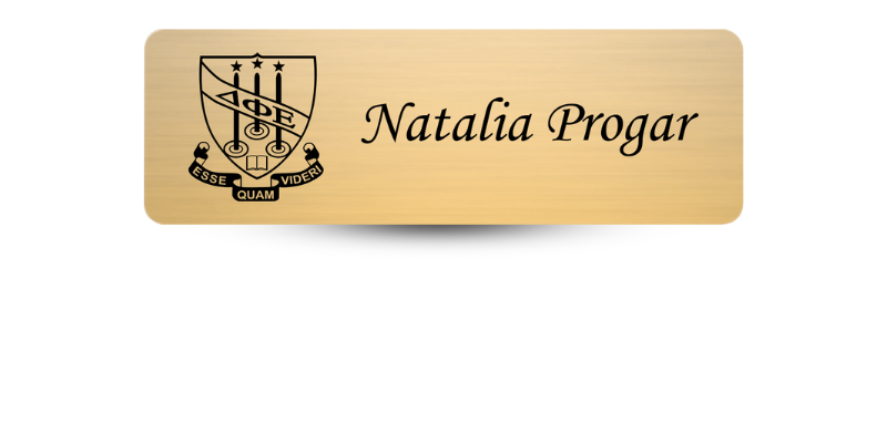 1" x 3" Delta Phi Epsilon Name Tag - Part #497