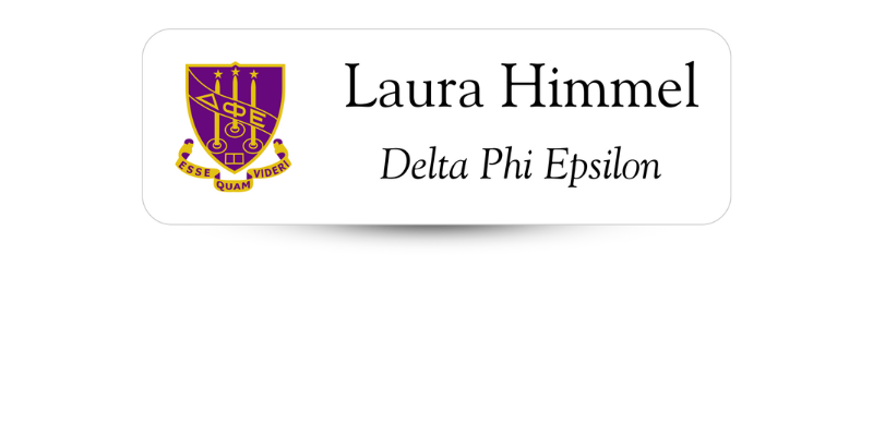 1" x 3" Delta Phi Epsilon Name Tag - Part #498