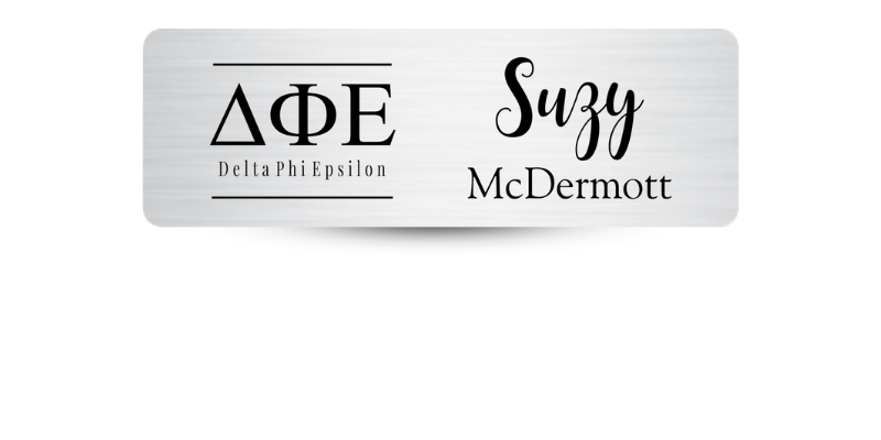 1" x 3" Delta Phi Epsilon Name Tag - Part #499