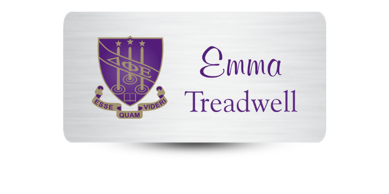 1.5" x 3" Delta Phi Epsilon Name Tag - Part #502