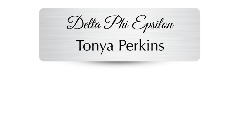 1" x 3" Delta Phi Epsilon Name Tag - Part #500