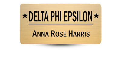 1.5" x 3" Delta Phi Epsilon Name Tag - Part #503