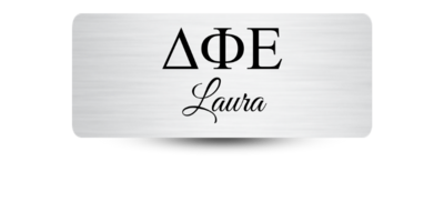 1.25" x 3" Delta Phi Epsilon Name Tag - Part #504