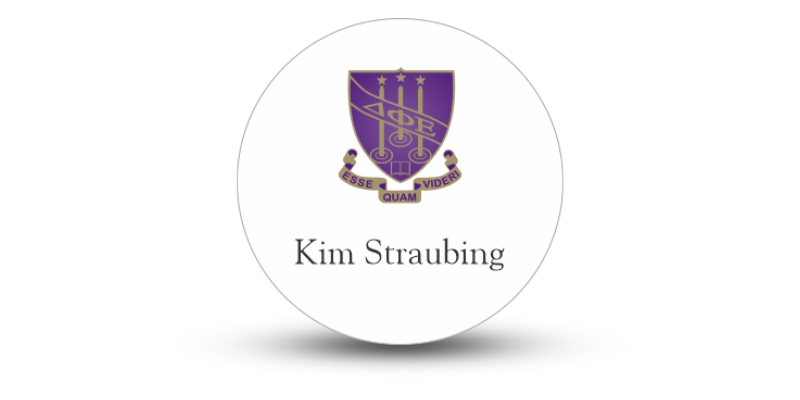 2" x 2" Circle Delta Phi Epsilon Name Tag - Part #1126