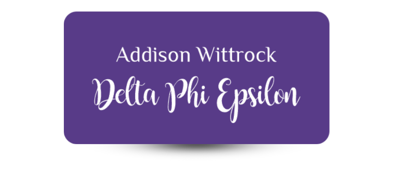 1.5" x 3" Delta Phi Epsilon Name Tag - Part #1171