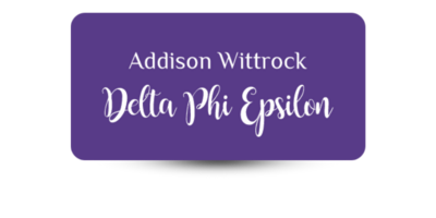 1.5" x 3" Delta Phi Epsilon Name Tag - Part #1171