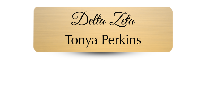 1" x 3" Delta Zeta Name Tag - Part #510