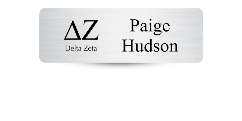 1" x 3" Delta Zeta Name Tag - Part #511