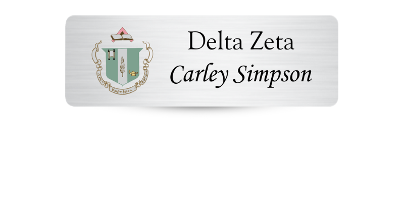 1" x 3" Delta Zeta Name Tag - Part #513