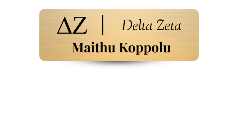 1" x 3" Delta Zeta Name Tag - Part #515