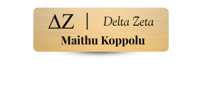 1 1" x 3" Delta Zeta Name Tag - Part #515