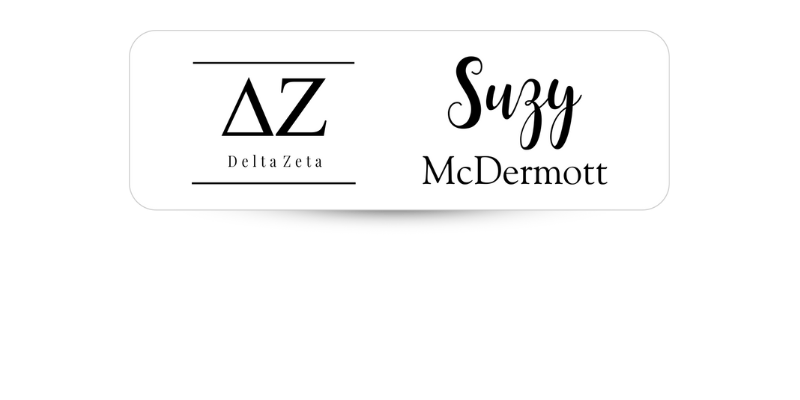 1" x 3" Delta Zeta Name Tag - Part #514