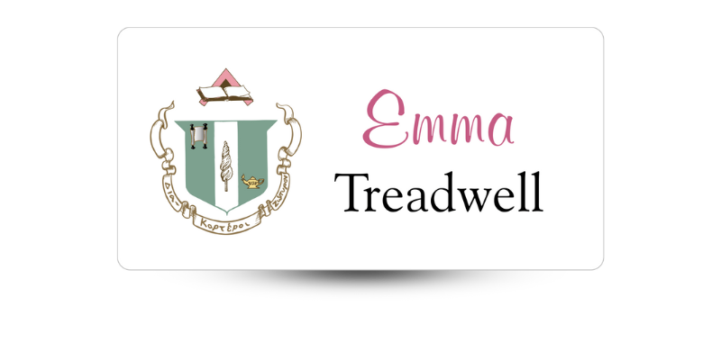 1.5" x 3" Delta Zeta Name Tag - Part #523