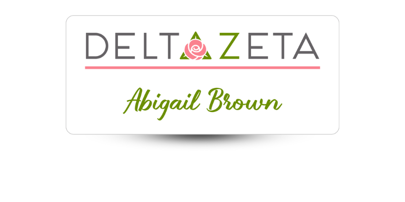 1.25" x 3" Delta Zeta Name Tag - Part #520