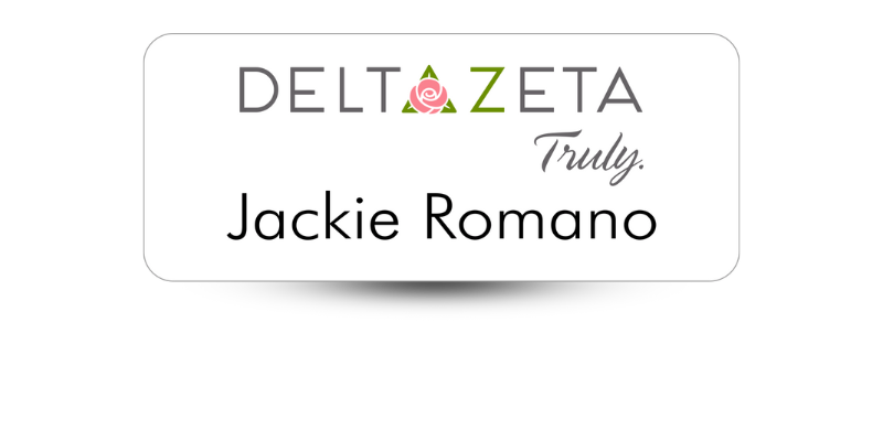 1.25" x 3" Delta Zeta Name Tag - Part #519