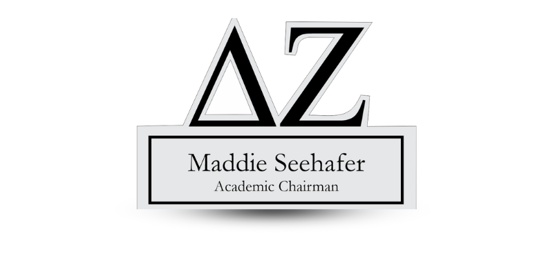 Custom Shape Delta Zeta Name Tag - Part #525