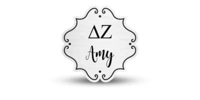 Custom Shape Delta Zeta Name Tag - Part #526