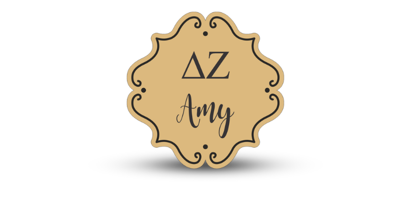 Custom Shape Delta Zeta Name Tag - Part #526